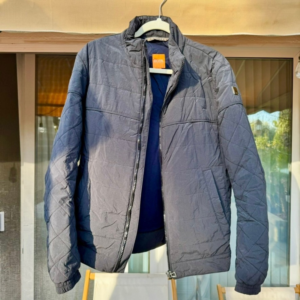 Boss Charcoal Blue black Jacket with Navy Lining Men 38R Hugo Boss